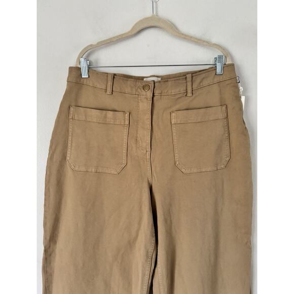 NWT Caslon Khaki Wide Leg Pants Patch Pockets Elastic Waist Size 16 - Picture 4 of 8